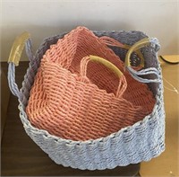 12" / 2 Baskets.  Woven.  Look at pictures. Ships