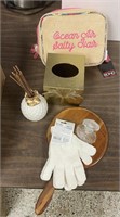Box lot Ladies items/ Gloves Perfume Bottle & More
