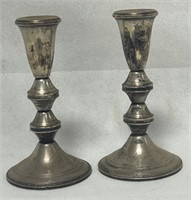 PAIR 6 1/2" STERLING SILVER CANDLE STICKS
