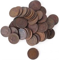 ASSORTED INDIAN HEAD PENNIES  - LOT OF 54