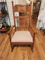 Antique Oak wooden rocking chair