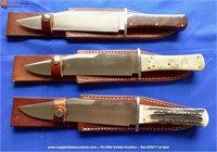 A. G. Russell "Shopmade" Knife w/ Leather Sheath
