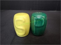 Vintage Ceramic Green Salt & Pepper Shakers