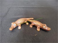 Vintage Ceramic Alligators Salt & Pepper Shakers