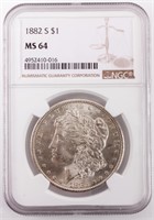 Coin 1882-S  Morgan Silver Dollar NGC MS64