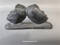 Soapstone Carving 2 Faces-One Smiling/One Frowning