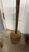 Antique wood mallet, shingle splitter large round