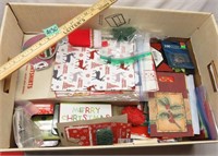 Banker Box Near Full of Gift Bags, Wrap Tags Tissu