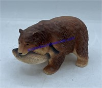 Bear with Fish in Mouth Figurine