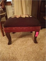 Vintage upholstered foot stool 12x12x14