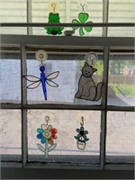 6 Suncatchers (Incl. Frog, Cat, Flowers, Clover &