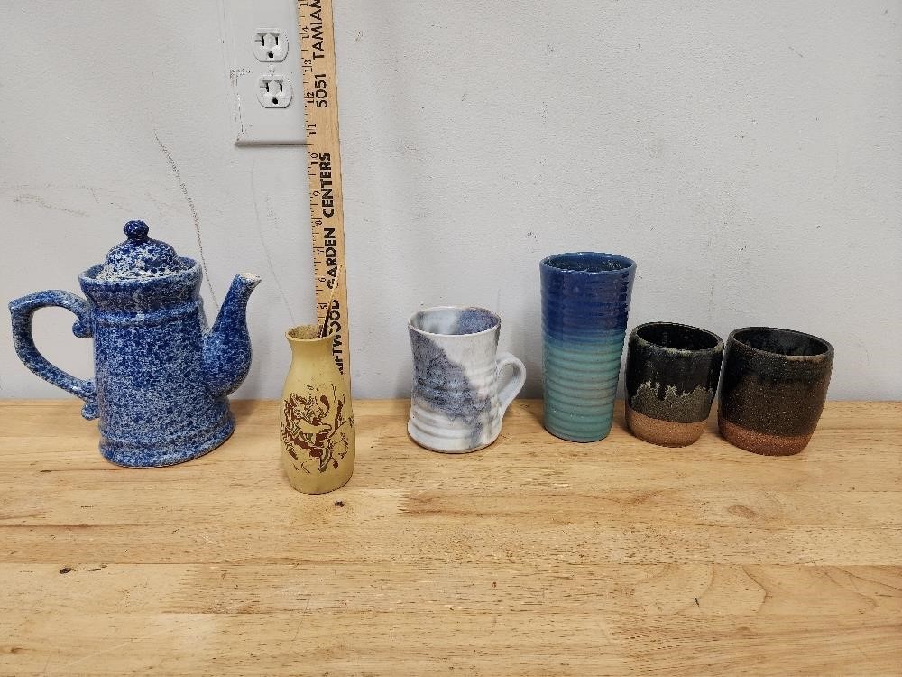 Various Pottery Pieces Including Emporium of Maine