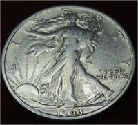 1943 S AU Grade Walking Liberty Half Dollar