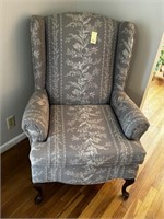 Gray Floral Arm Chair