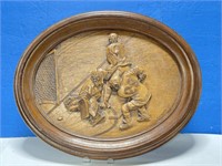 Hockey Scene, Creative Carvings With Certificate