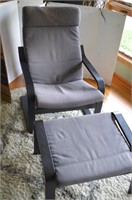 IKEA Modern Mid-Century Replica Chair w Footstool