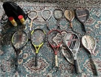 Lot of Various Tennis & Pickleball Rackets