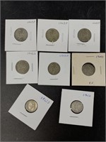 Lot with 2 silver US dimes and 6  35% silver Jeffe