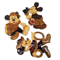 3 Wood Mickey Mouse Wall Hanging Decor