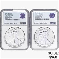 2021 [2] Silver Eagle NGC REV PF70 T-1&2 FDI