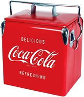 Coca Cola Retro Ice Chest Cooler with Bottle Opene