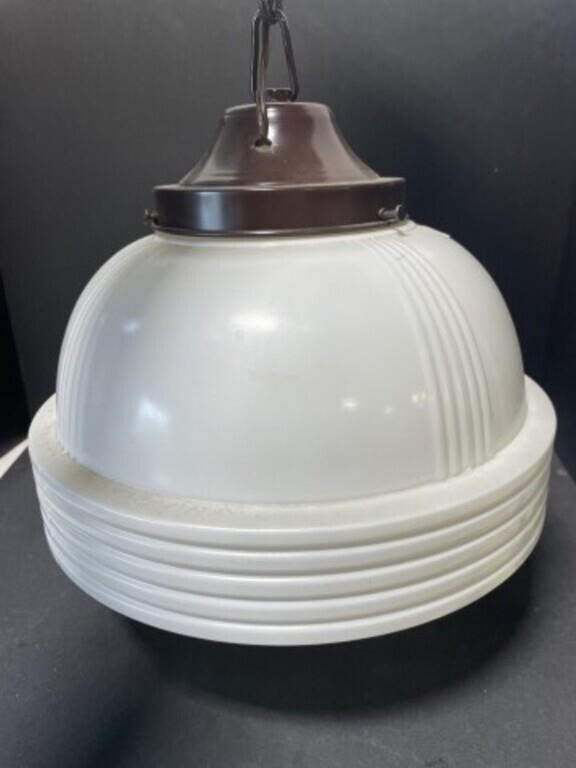 Large Hanging Light Fixture With Glass Shade