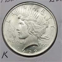 1922 PEACE SILVER DOLLAR BU