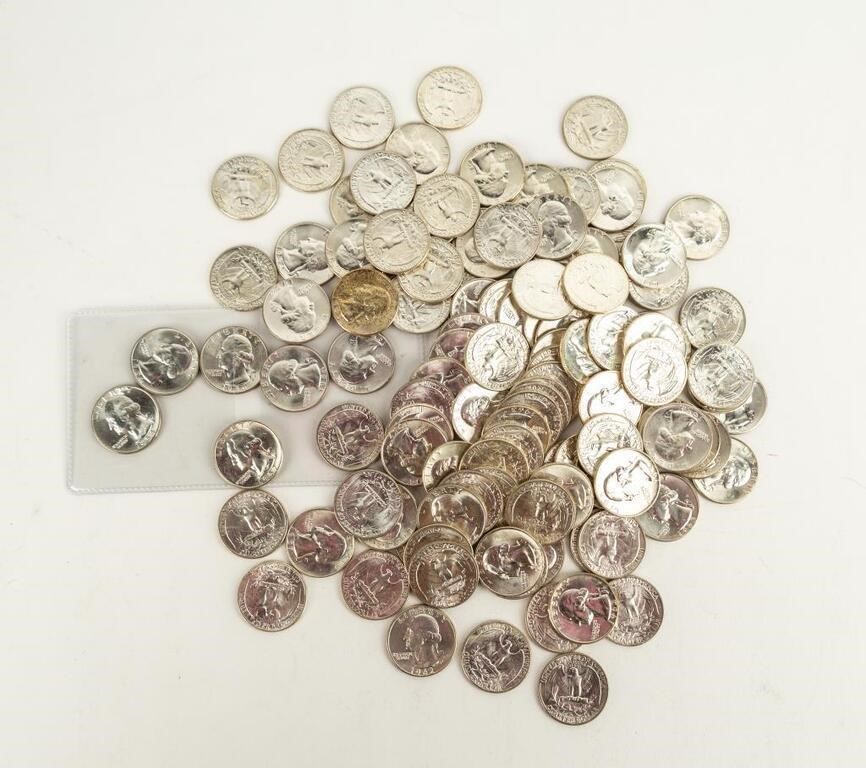 Coin 117 Silver Washington Quarters-BU