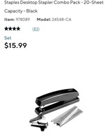 Staples Desktop Stapler Combo Pack - 20-Sheet