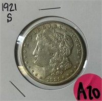 S - 1921-S MORGAN SILVER DOLLAR (A20)