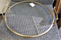 Gold Metal & Glass Tray 15"