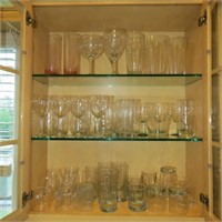 Large lot of clear glasses
