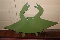 Green wooden crab by Billie Lee Mills and three
