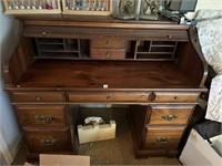 Antique Wooden Roll Top Desk