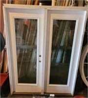 NEW FRENCH DOOR SET 64IN W AND 82IN H