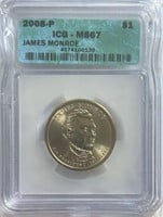 2008P James Monroe Dollar ICG MS67