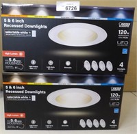 2x Recessed Down Lights 5 & 6 Inch