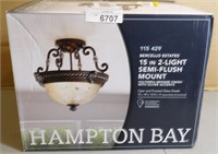 Hampton Bay 15in 2 Light Semi Flush Mount