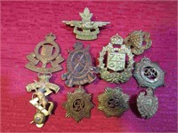 Canada Military Lot 10 Cap Badges Kings Crown