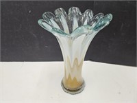 Hand Blown Glass Vase  10 3/4" high /4"h