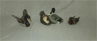 2 Wood Carved Ducks and Duck Sculpture