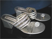 BIN- Women's Retro Silver Sandals Size 8 1/2