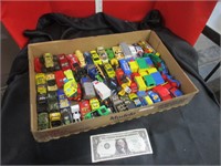 box of toy cars, some vintage, some rare