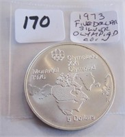 1973 Silver Five Dollars Montreal Olympic Coin