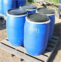 (4) Food Grade 30-Gallon Barrels, with Lids