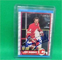 Lanny McDonald SIGNED Hockey Card 1989 OPC