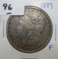 1889 Morgan silver dollar