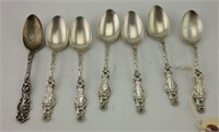 (7) Sterling spoons” (6) iris pattern and (1)