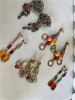 Multicolor Dangle Earrings Lot (5 pair in lot)
