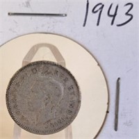 1943 Georgivs VI Canadian Silver Dime